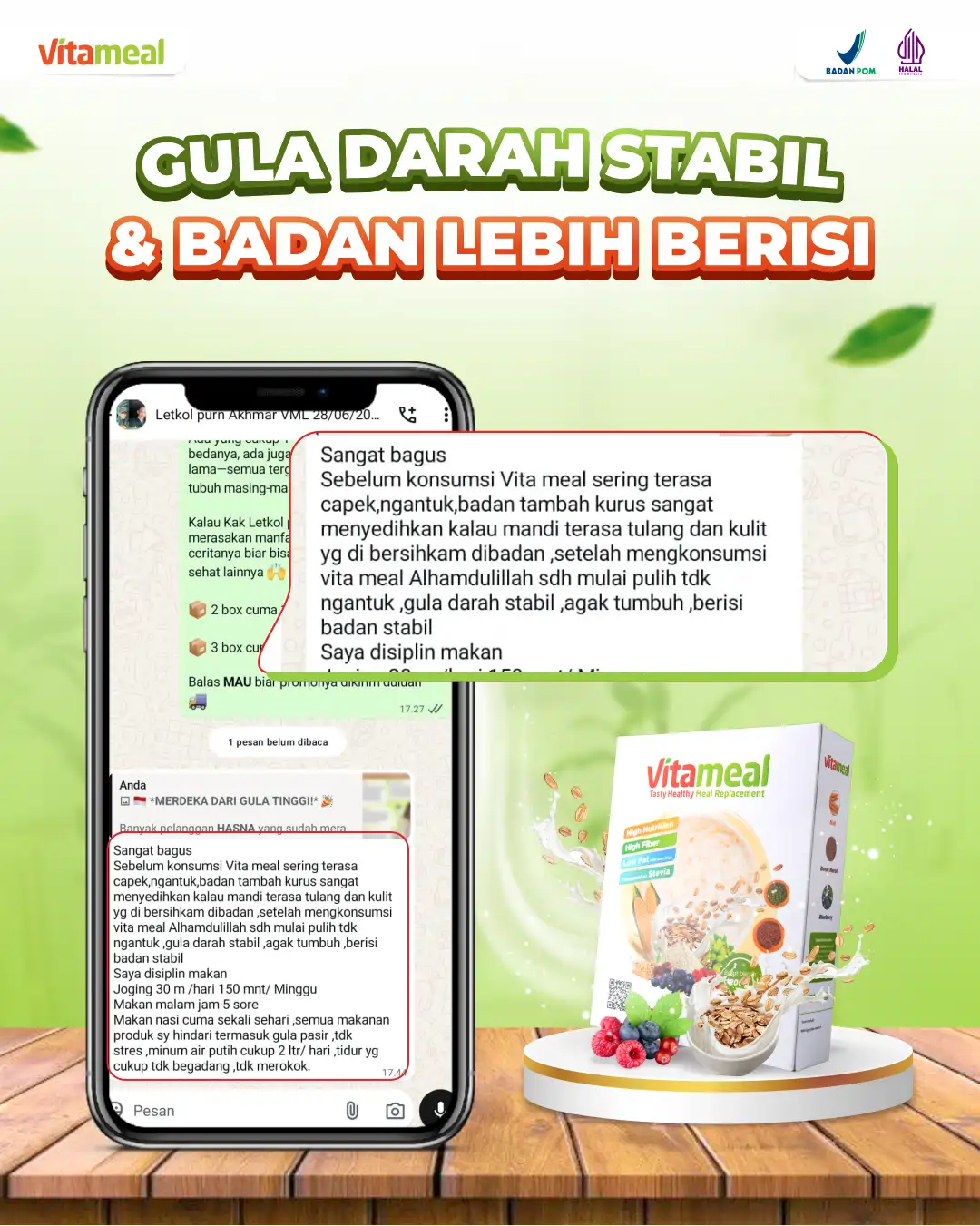 GULA DARAH STABIL DAN BADAN LEBIH