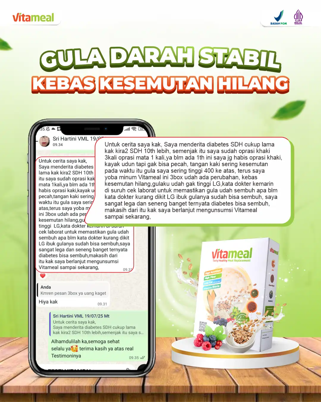 GULA DARAH STABIL KEBAS KESEMUTAN HILANG