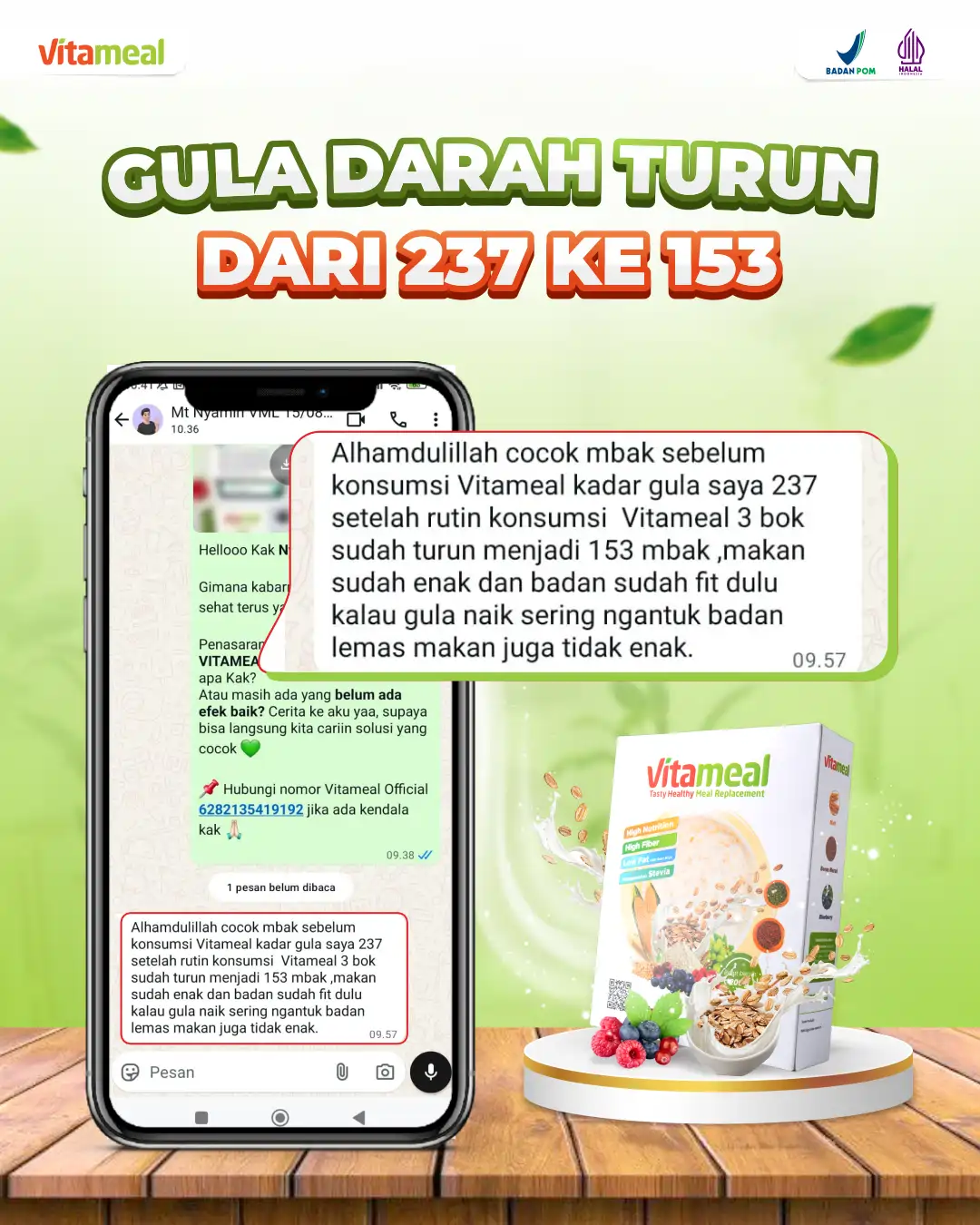 GULA DARAH TURUN DARI 237 KE 153